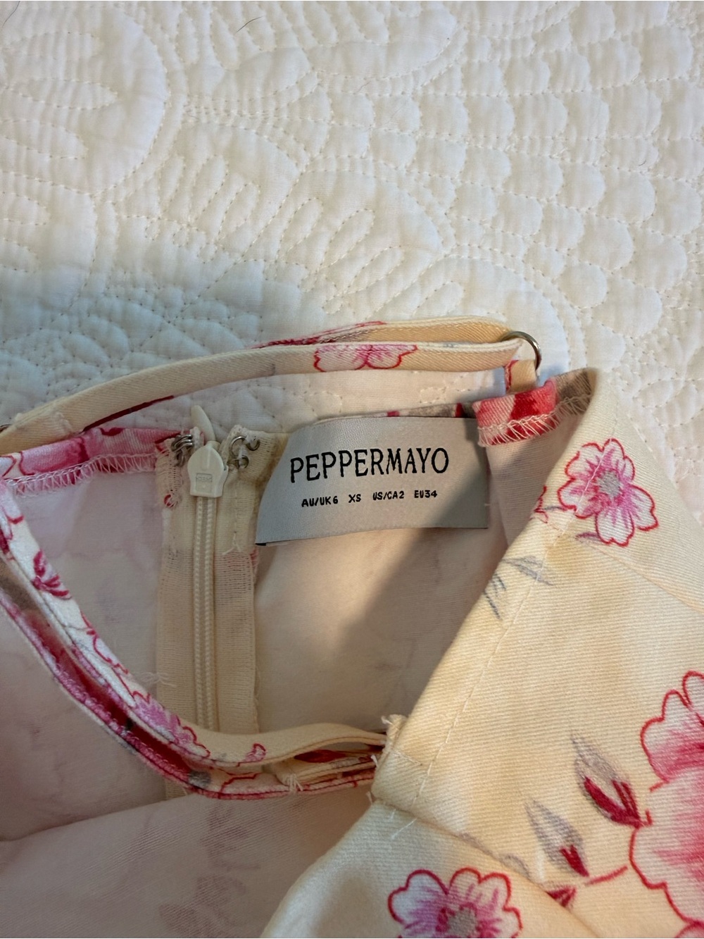 Peppermayo Cream Floral Skirt with Pink Blossom Print - Picture 3 of 4
